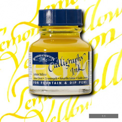 Тушь для каллиграфии (синяя крышка), желтый лимон 30мл